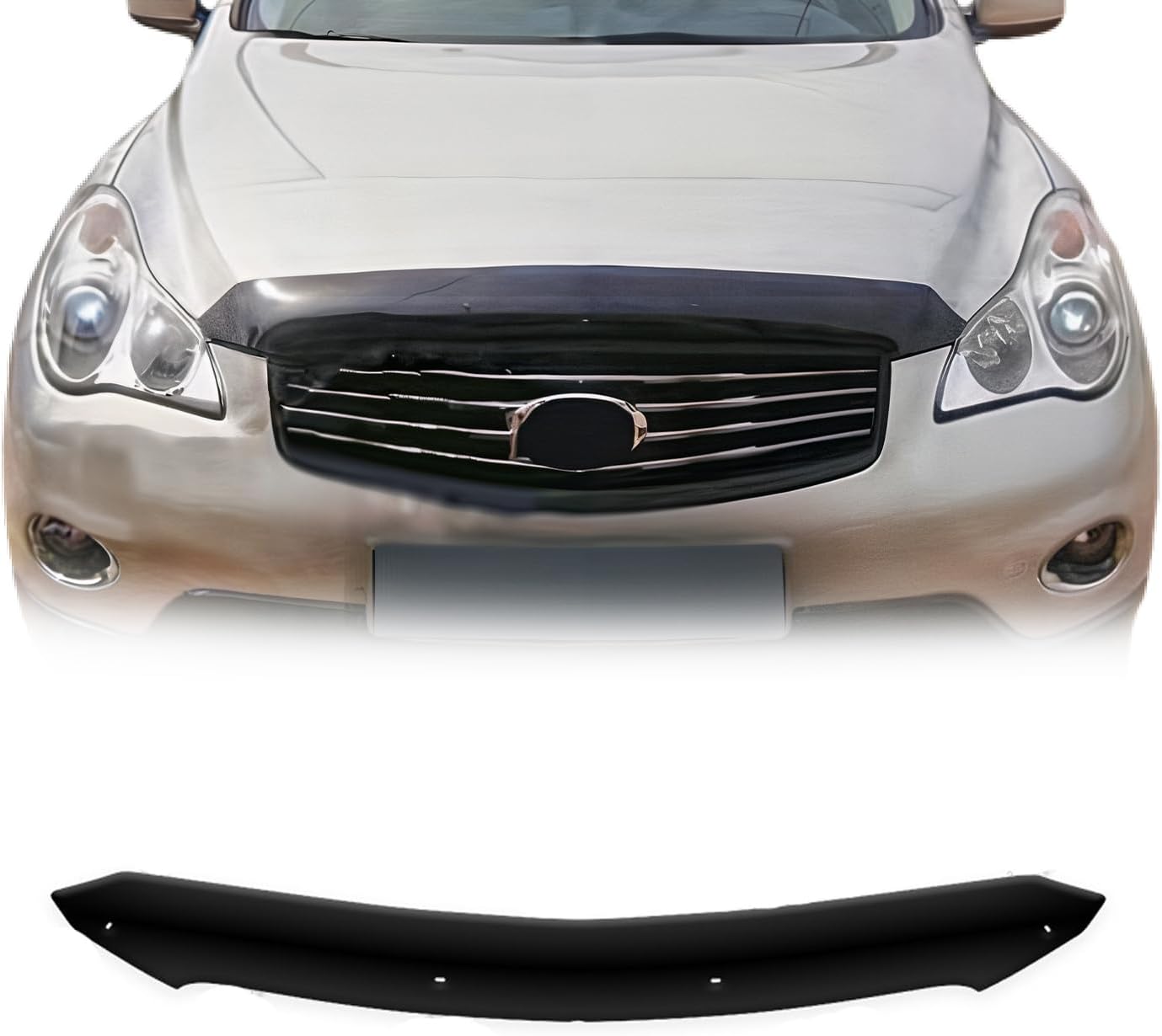 OMAC Front Bug Shield Hood Deflector Guard for Infiniti EX35 EX37 2008-2013 Black