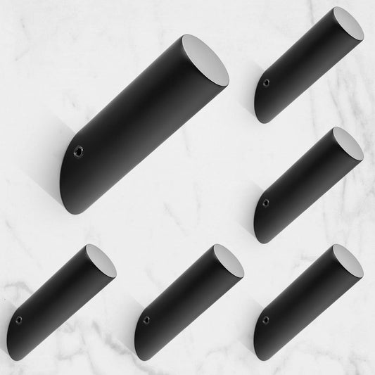 NINETREX Black Wall Hooks Matte Black Towel Hook Modern Robe Hooks SUS 304 Stainless Steel Heavy Duty Hook for Bathroom Entryway Bedroom Coat Key Mudroom Garage, Wall Mounted 6 Pack