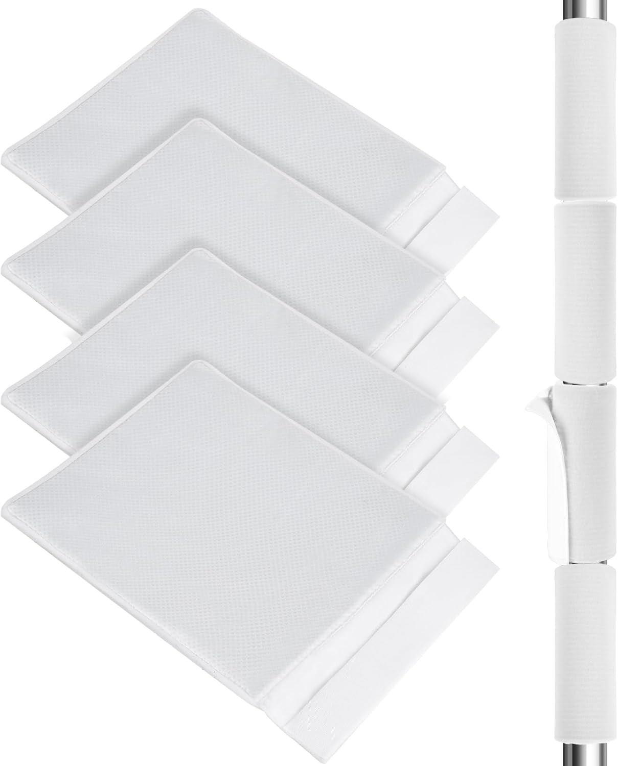 YeeBeny 4pcs Basement Pole Wrap, Garage Pole Padding with Anti Slip Fabric12x14.5 Inch, Pole Wrap Wood Roll, Column Wrap for Basketball Pole, Garage Pole, Playground Pole (White, 15x12)