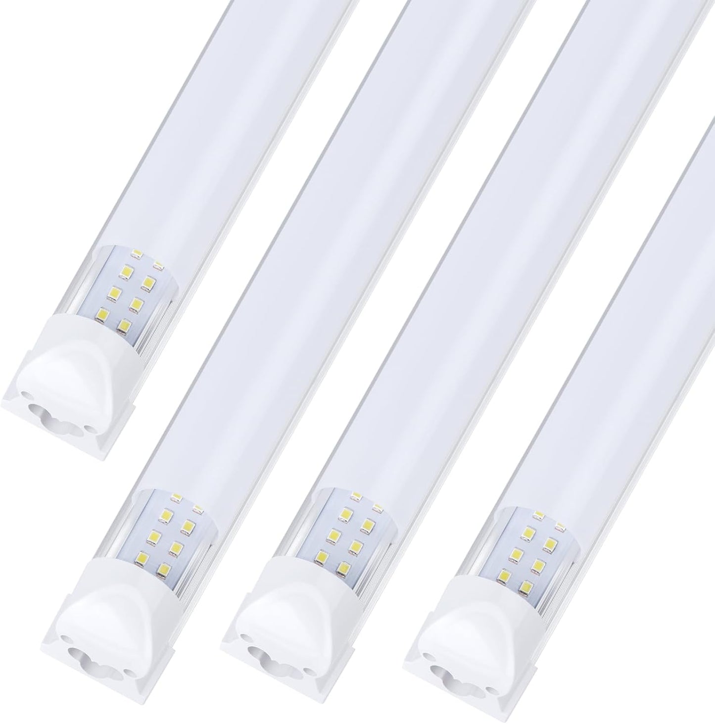 12 Pack,Led Shop Lights, 8FT Led Shop Light,100W 6000K 15000LM Clear White Frosted Cover,Led Shop Light 8FT 110V Linkable Integrated Flat-Shape for Shop Garage,Warehouse,