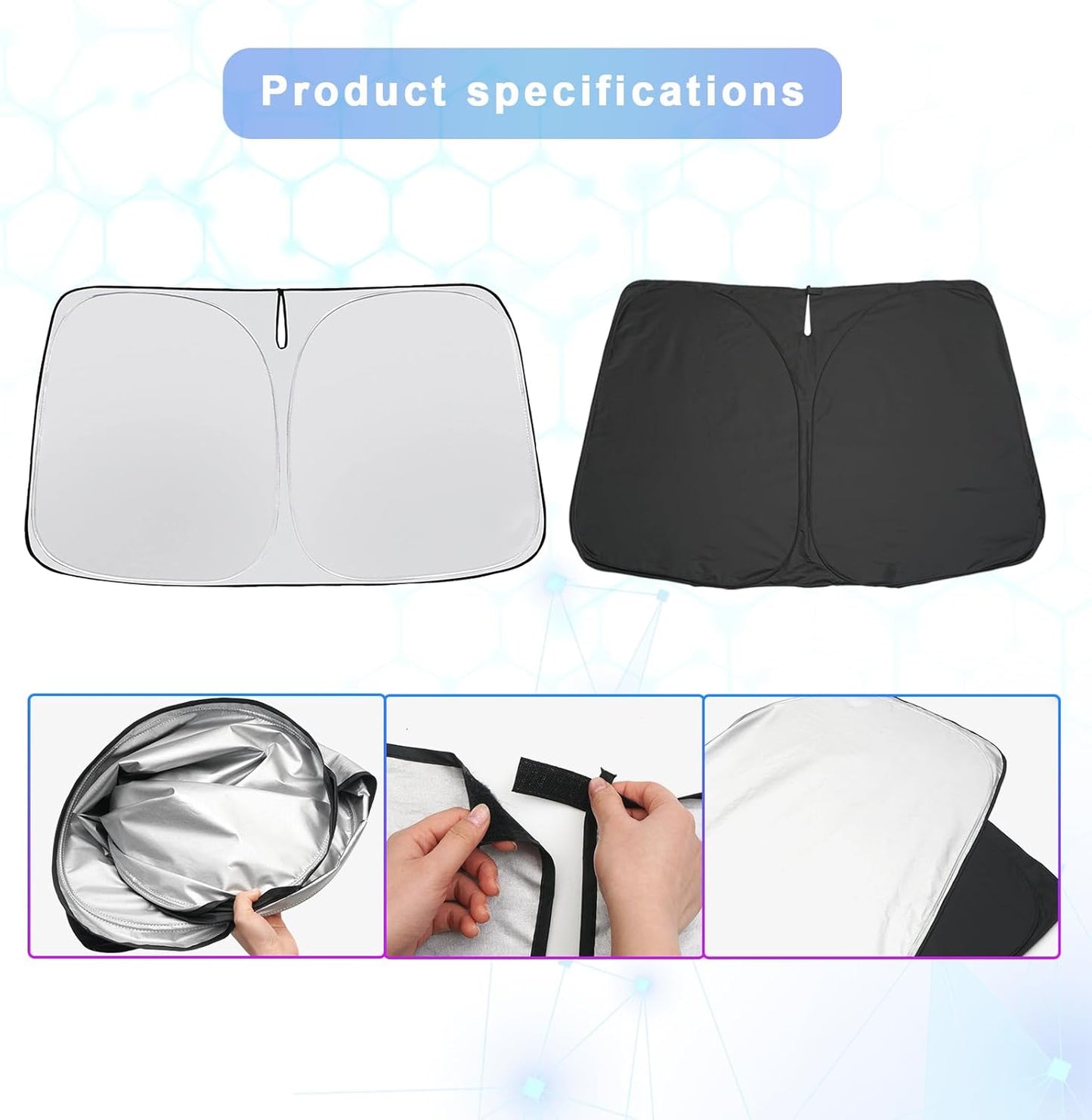 SXCY for 2024 2025 Toyota Land Cruiser Windshield Sunshade for Toyota Land Cruiser 2024 Accessories 2024 2025 Land Cruiser Sunshade Foldable Sun Shield 2024 2025 Land Cruiser Sun Shade Block UV Rays