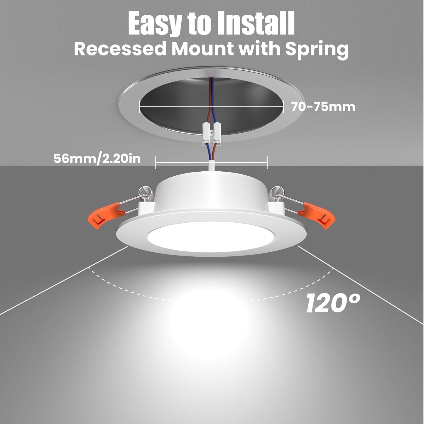 12 Volt 3 Inch Ultra Thin LED Recessed Ceiling Lights for RV Interior 3W 6000K 12V LED Downlights Dimmable RV Puck Lights for Camper Van Boat Under Cabinet Lighting, 6Pack