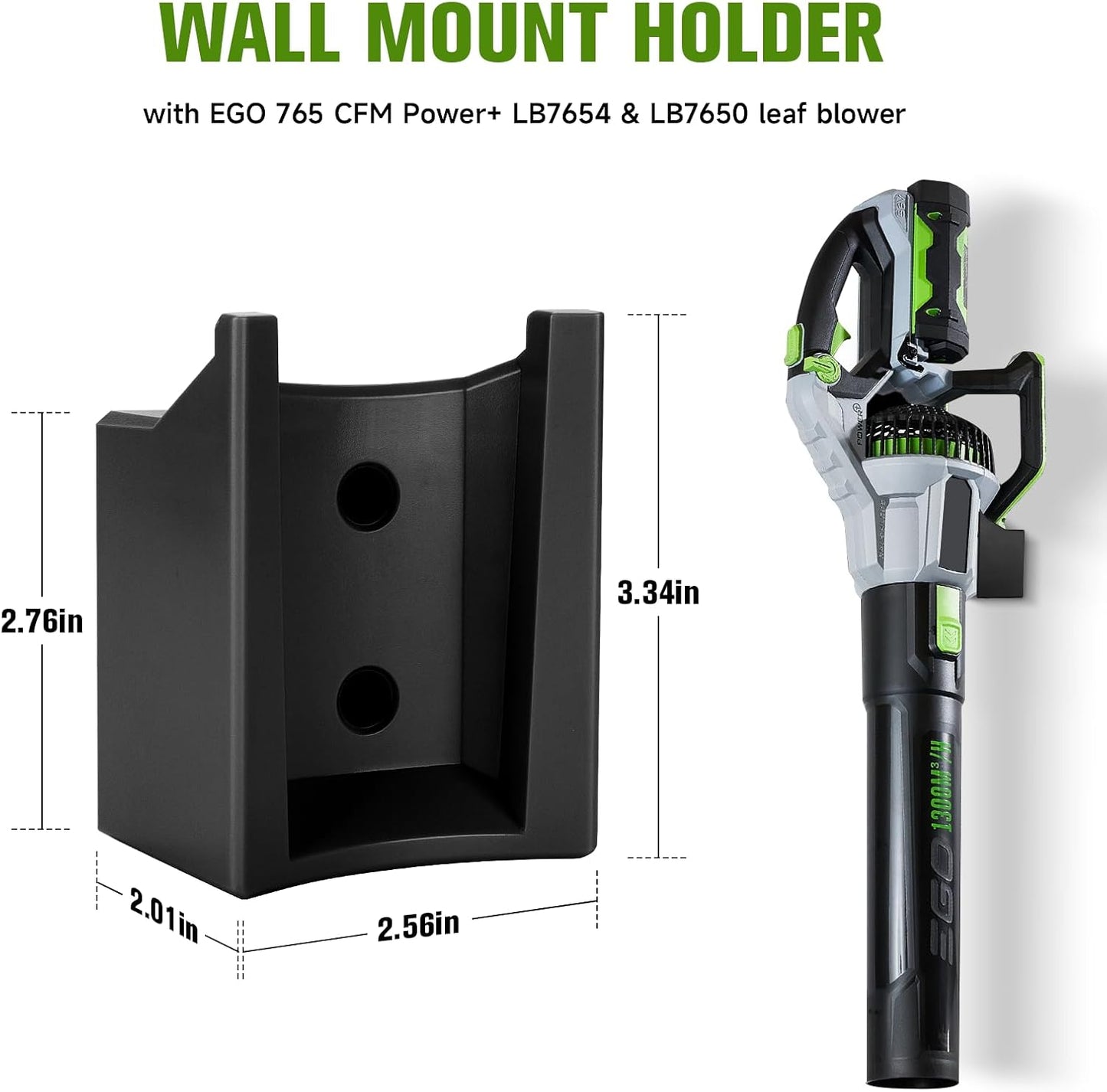 Leaf Blower Wall Mount Holder Compatible with EGO 765 CFM Power+ LB7654 & LB7650, Black ABS Wall Mount Bracket for Leaf Blower Storage