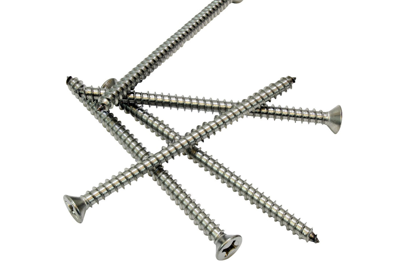 Bolt Dropper #12 X 3-1/2'' Stainless Steel Flat Head Phillips Wood Screw, (25 pc), 18-8 (304) Stainless Steel Sheet Metal Screws - Type A Point, Plain Finish