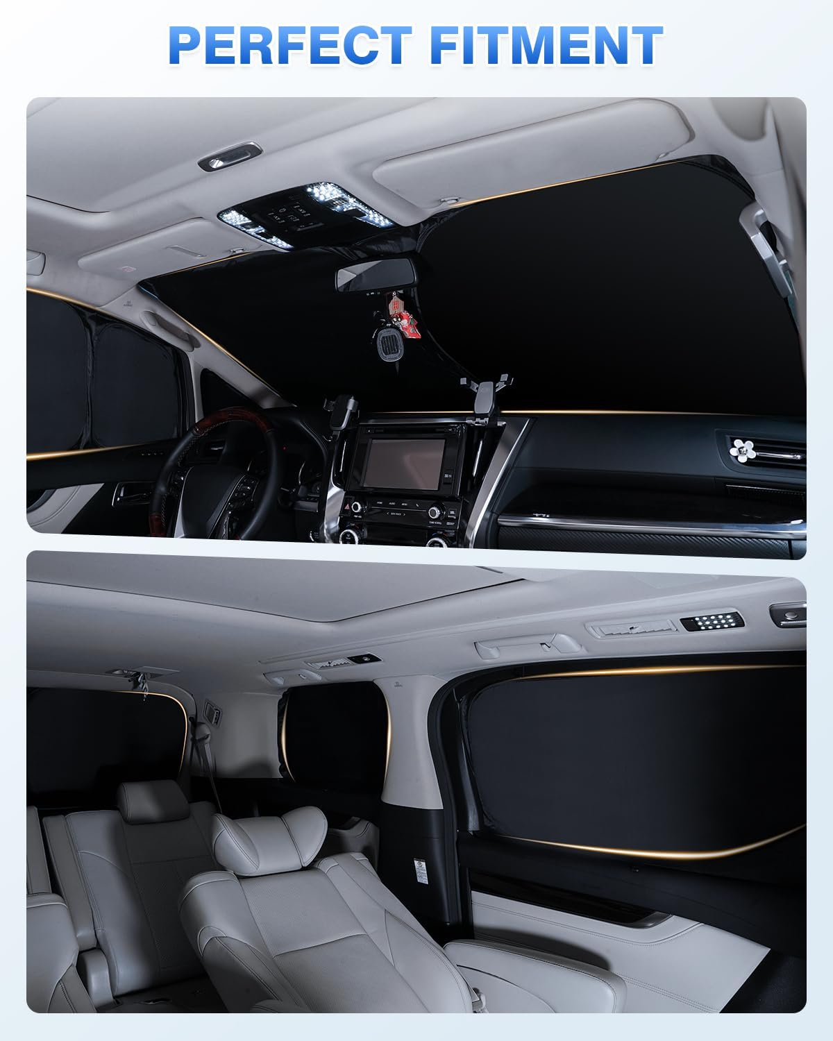 Sunshades for Toyota Prius 2023-2025 2026 Accessories Windshield Sun Shade Side Rear Window Shade Cover Sun Visor Shield Privacy Protection Keep Vehicle Cool Black 6PCS