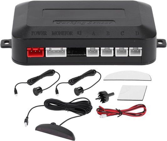 Motoforti Universal Car Auto Vehicle Reverse Backup Radar System Reverse Parking Sensors Alarm Buzzer Reminder Distance Detection Black 2 Pcs Parking Sensors