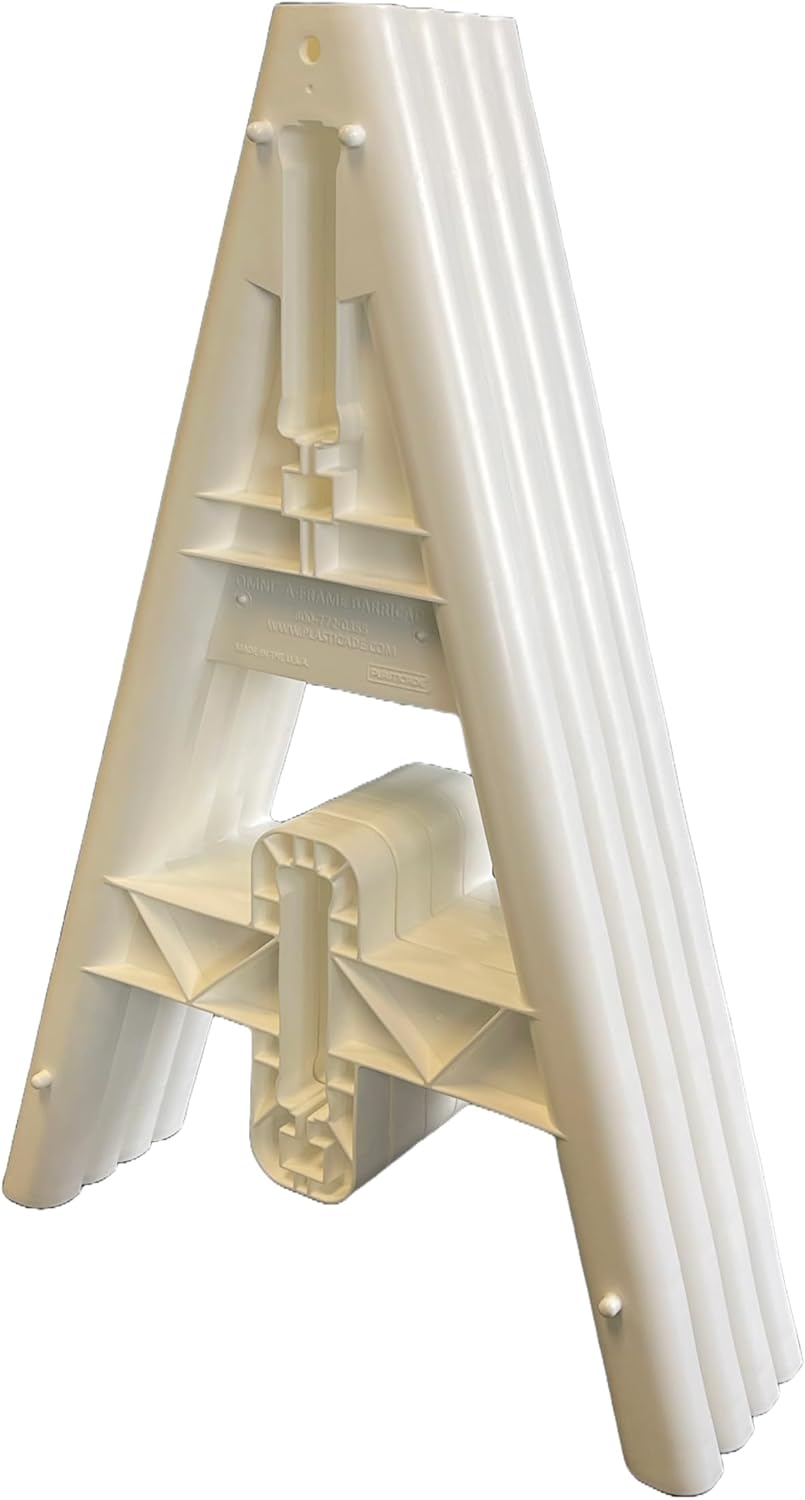 Type 1 A-Frame Plastic Barricade with Reflective Double Sided 4 Foot Rail-A Frame legs and Rails ship separate.