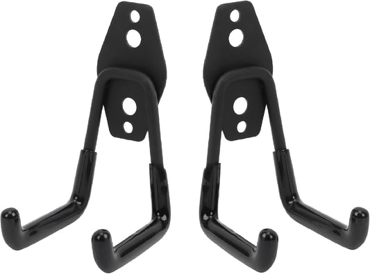 Wall Mount Heavy Duty Garage Hooks (2-Pack) – Wall Mounted Storage Hooks for Ladders, Bikes, Tools & More – Rust-Resistant Steel with Anti-Slip PVC Coating Small U Hooks