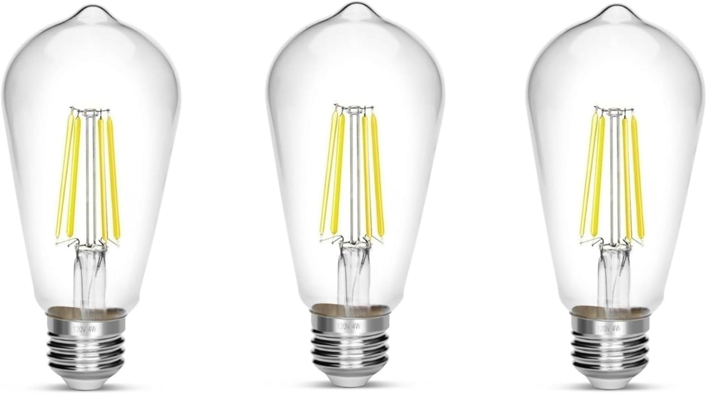 LED Edison Bulb 4W,Antique 40W Vintage Edison Bulb,E26 Light Bulb Non Dimmable Led Bulb 450 Lumens Daylight White 4000K,Pack of 3