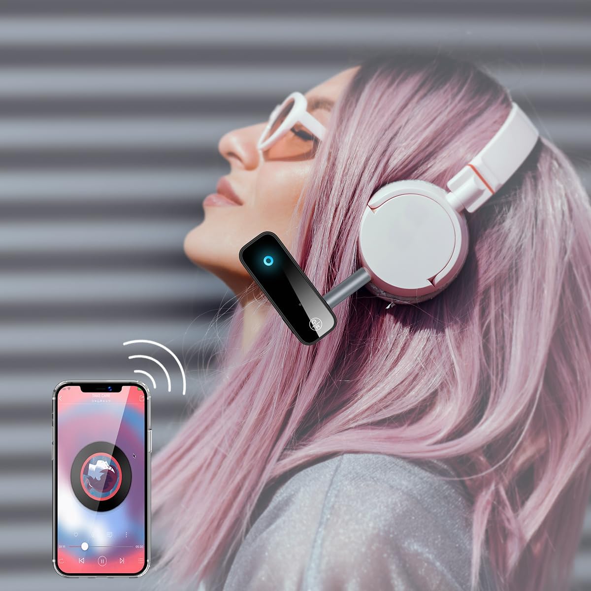 LOFICOPER Bluetooth AUX Adapter for Car, Bluetooth 5.3 Transmitter Receiver, 3.5mm Wireless Audio Receiver with Hands-Free Call, for Car, Home Stereo, Wired Headphones, Speaker, 2 Pack