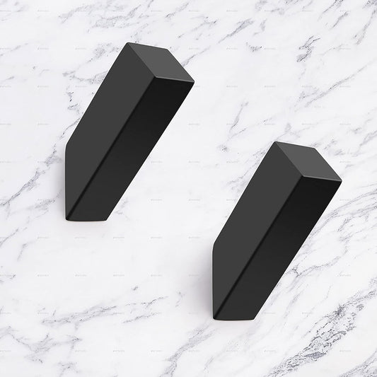 NINETREX Black Towel Hooks Matte Black Robe Hook, Modern Towel Hooks SUS 304 Stainless Steel Heavy Duty Wall Hooks Waterproof for Bathroom Bedroom Entryway Coat mudroom Garage, Wall Mounted 2 Pack