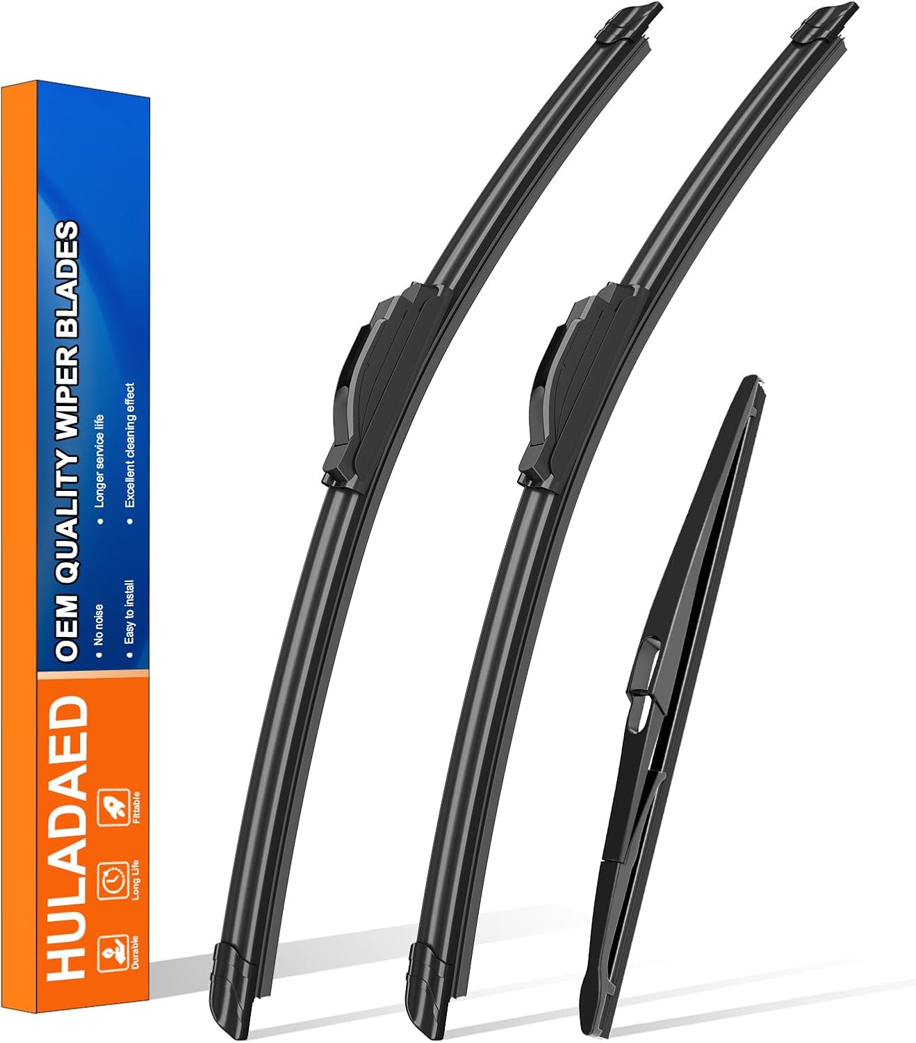 HULADAED® 26''+14''+12'' Windshield Wipers Replacement forNissan Rogue 2008-2013 Nissan Rogue Select 2014-2015,Silicone Front Rear Wiper blades for MY Car-All Weather & Quiet(3 PACK)