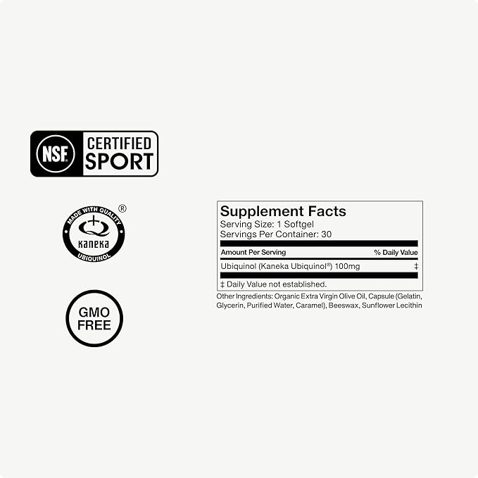Momentous Ubiquinol - 42 g Plant-Based CoQ10 Softgel Supplement for Foundational Health Support - NSF Certified for Sport - GMO- & Gluten-Free - 30 Servings