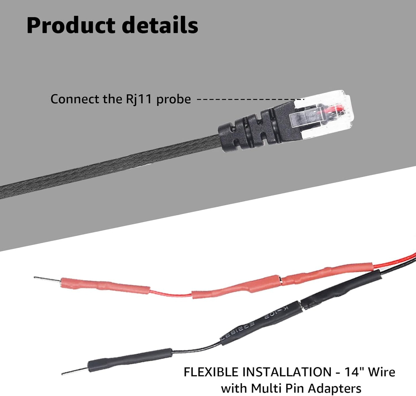 RJ11 Power Cord Compatible with Uniden Radar Mirror Wire Detectors,Model (3005201U) Fits R1 R3 R4 R7 R8 (2 Pack)