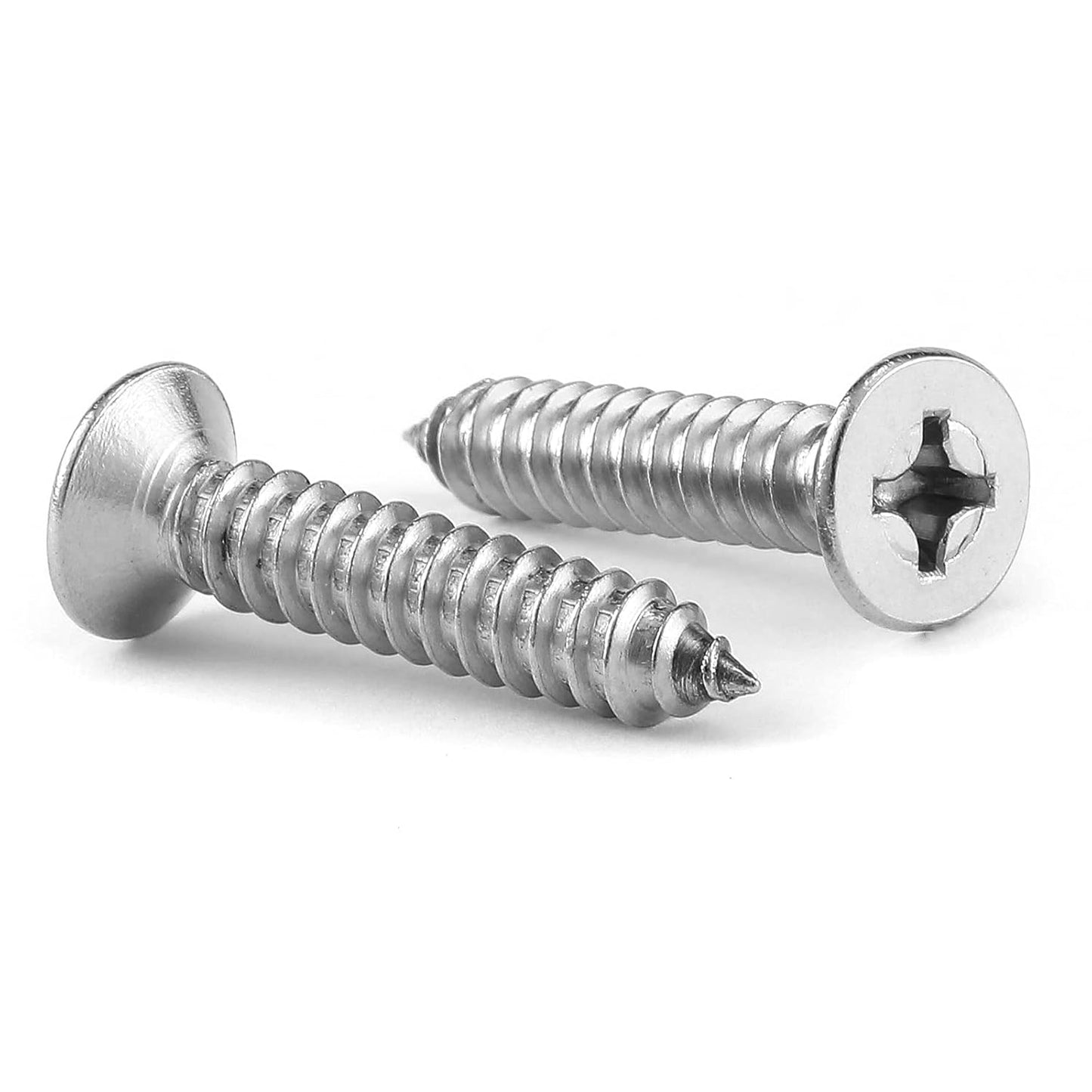 #8 x 3/4" Wood Screw 100Pcs 18-8 (304) Stainless Steel Screws Flat Head Phillips Fast Self Tapping Drywall Screws by SG TZH