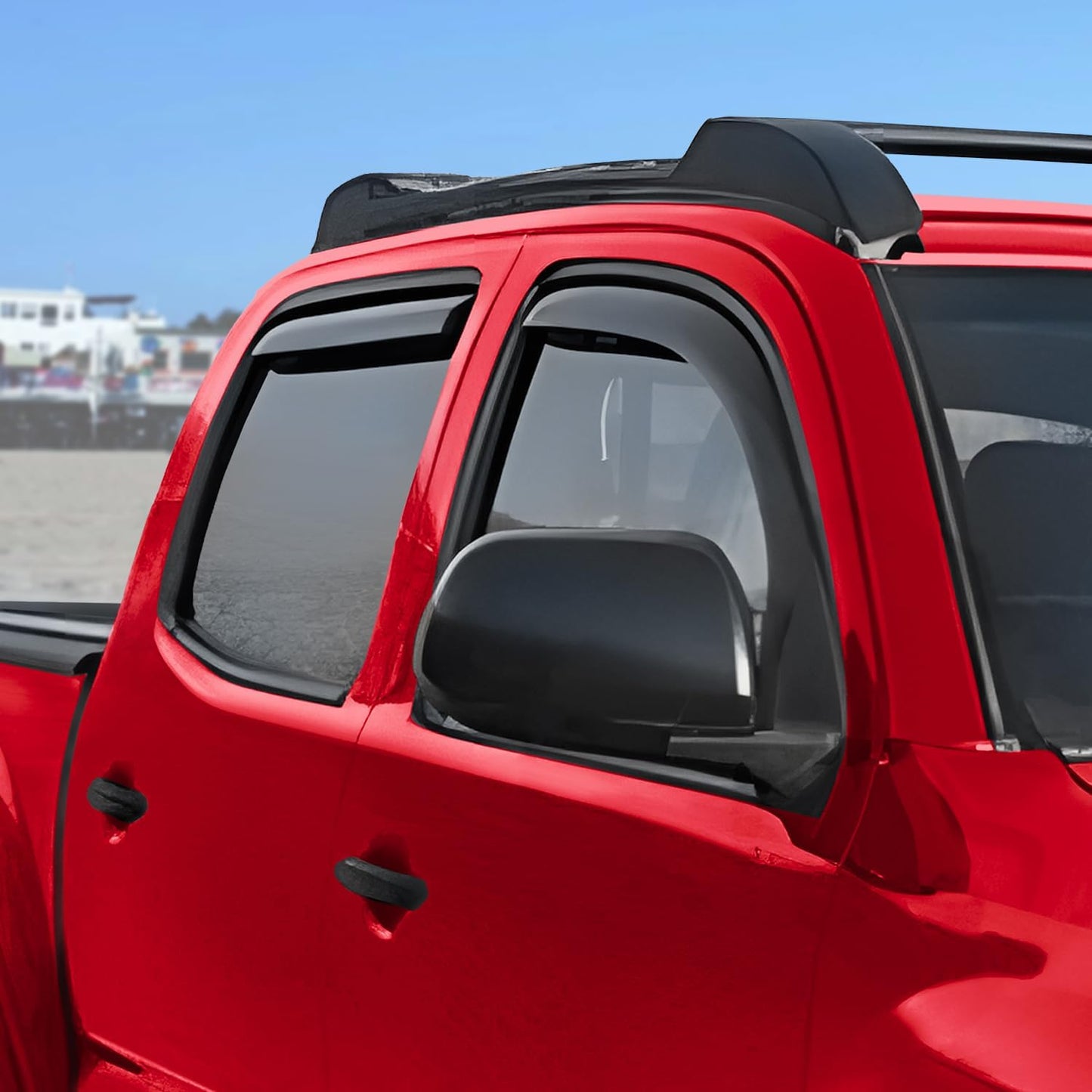 Voron Glass in-Channel Extra Durable Rain Guards for Trucks Toyota Tacoma 2005-2015 Double Cab, Window Deflectors, Vent Window Visors, 4 Pieces - 200841