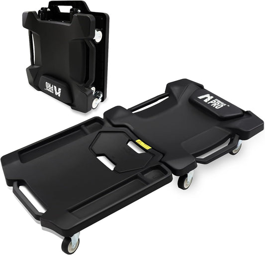 41" Foldable Mechanic Creeper with 6 Swivel Wheels, Low Profile Design with Padded Headrest & Tool Trays, 330 lbs Capacity, Creepers Automotive for Garage Repair