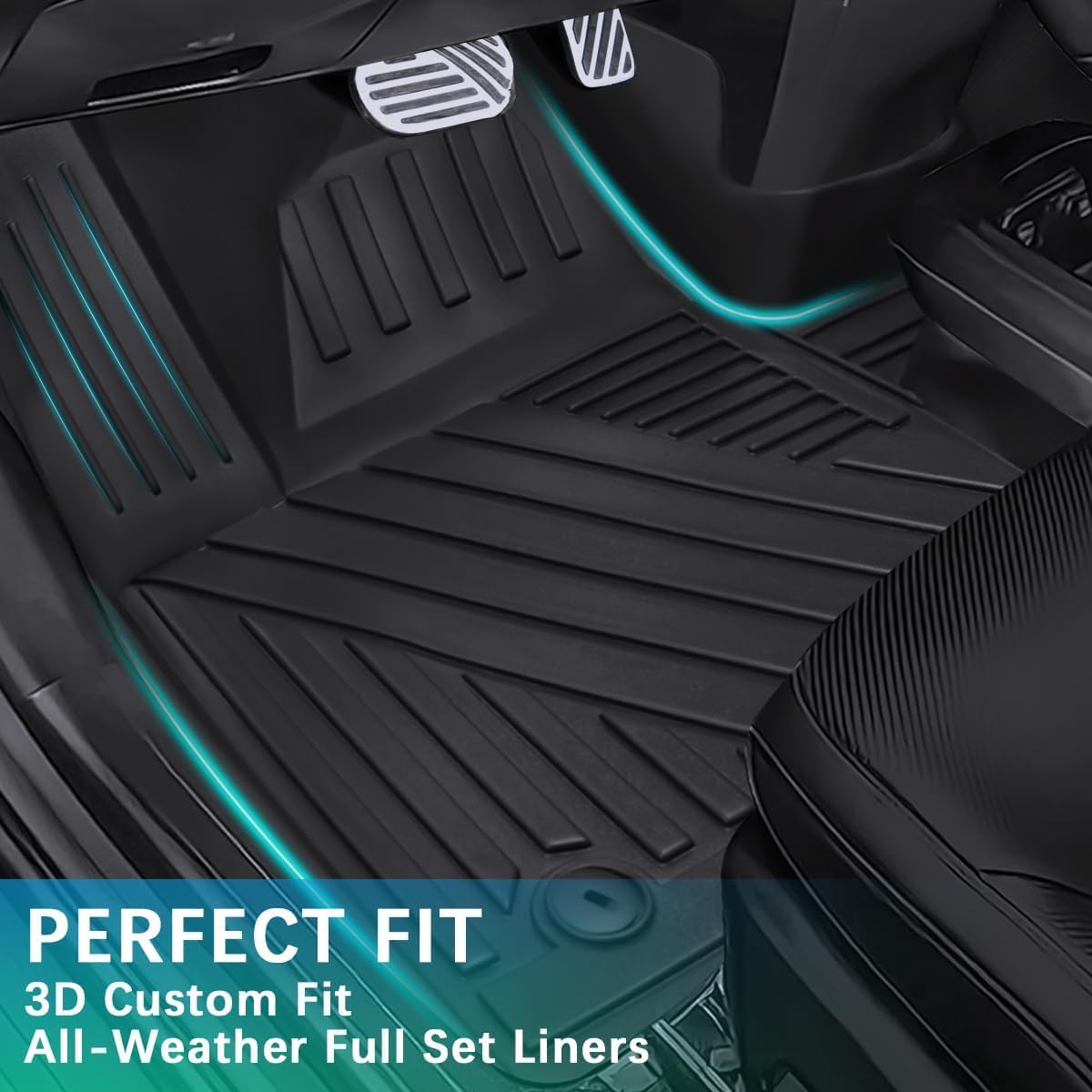 Fit 2022-2024 Kia EV6 Cargo Liners - Trunk Mat with Backrest Mats, All-Weather Guard Rubber Accessories