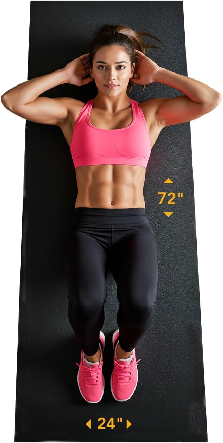 Rubber King Multi-Purpose Exercise Mat - 100% Recycled Thick Rubber Mat for Home Gym Flooring, Non-Slip, Low-Odor Durable Workout Mat for Indoor/Outdoor, Shoe-Friendly