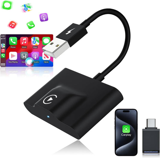 XHU Wireless CarPlay Adapter for Apple CarPlay Wireless Adapter 2025 Upgraded Convert Factory Wired CarPlay to Wireless CarPlay Box, Plug and Play Suit for iOS 10+ and Cars from 2016