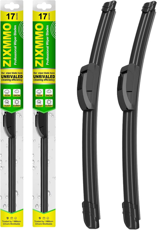 OEM Quality 17in + 17in Premium All-Season Windshield Wiper Blades for Original Equipment Replacement(Set of 2)