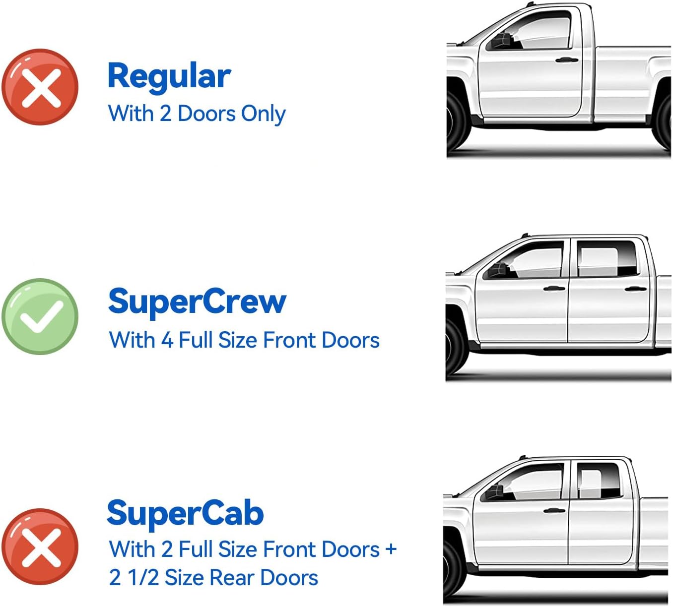 Window Visors Rain Guards for 2004 2005 2006 2007 2008 Ford F150 SuperCrew, Out-Channel Window Vent Wind Deflectors Visors Shades for 06 07 08 Lincoln Mark LT