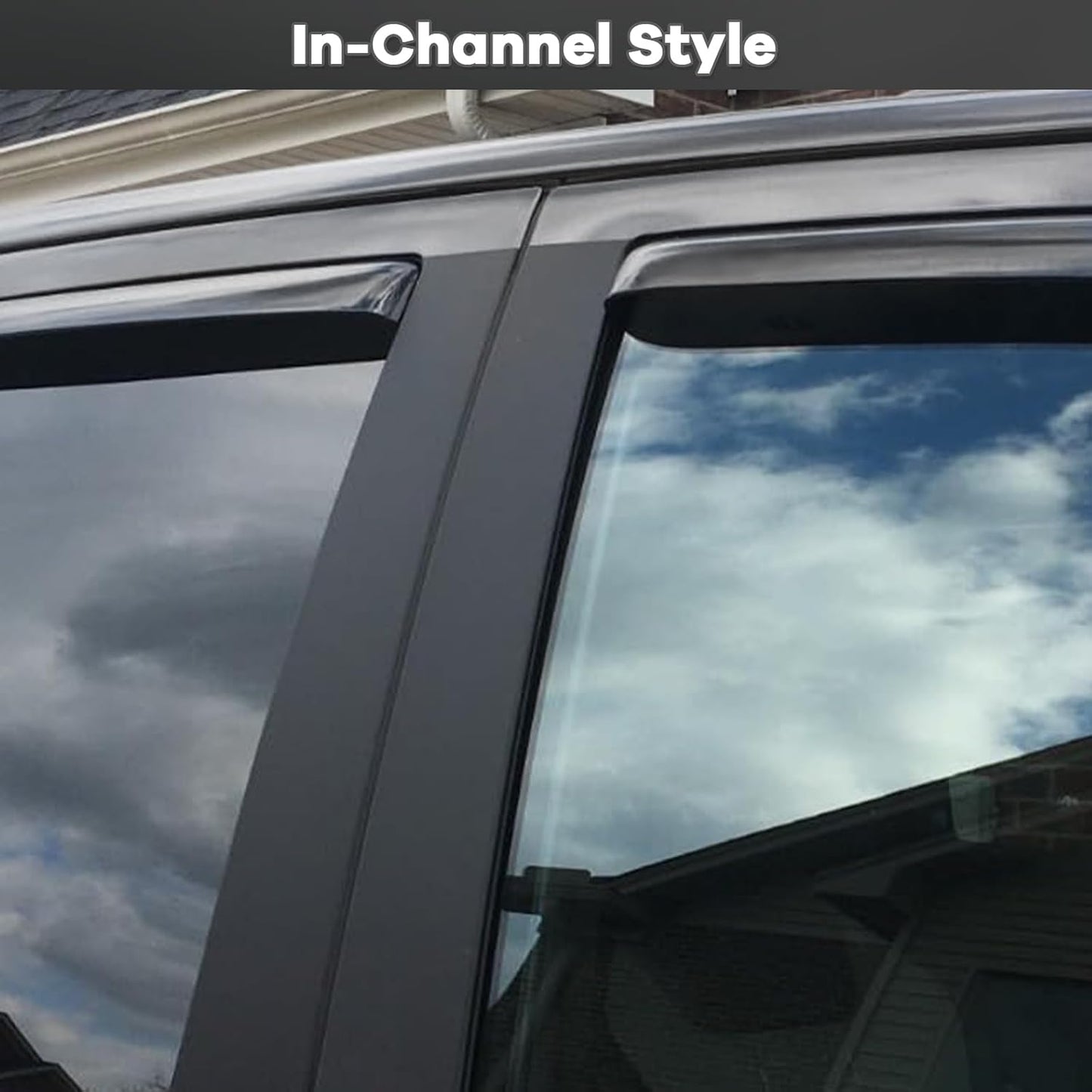 in-Channel Window Rain Guards Fit for 2022 2023 2024 2025 Honda Civic LX EX SI HPT Sport Touring Sedan 4-Door, Durable Side Window Deflector, Smoke Tinted Vent Visors Shade