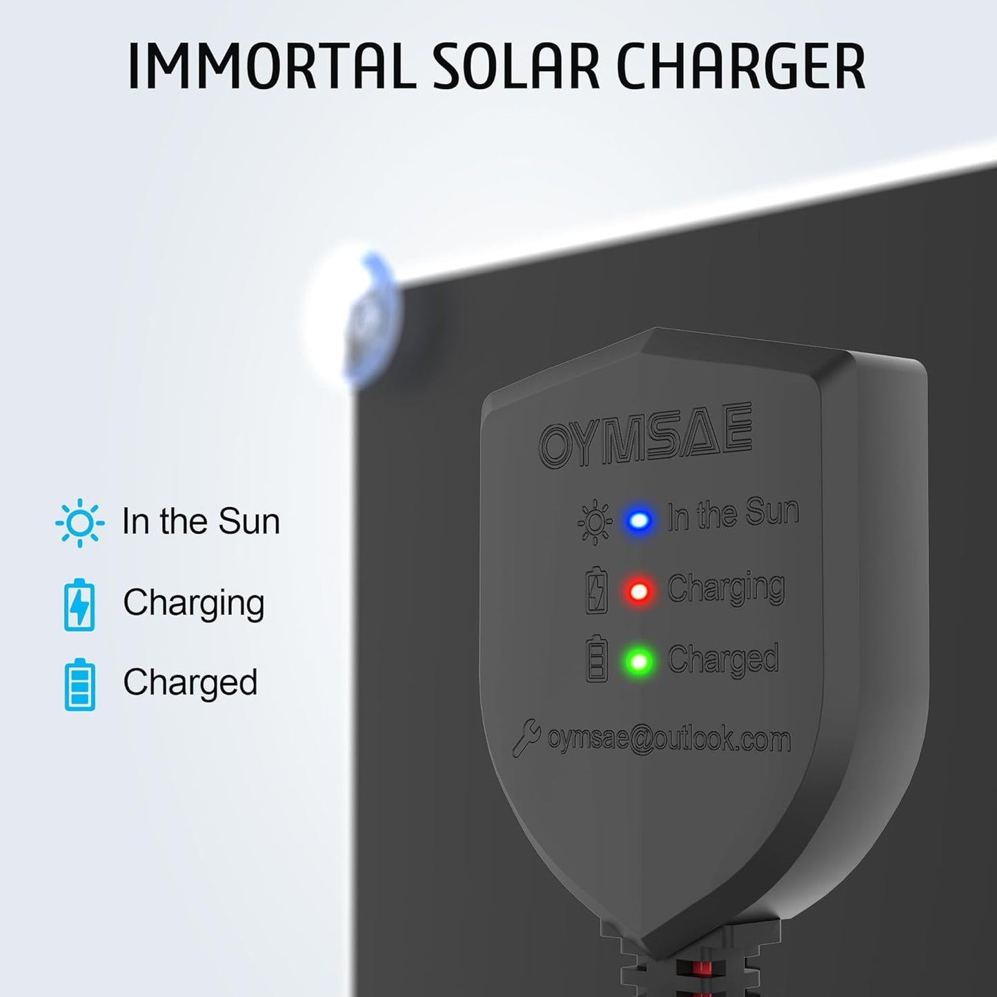 OYMSAE 20W 12V Solar Panel Battery Charger Portable Waterproof Power Trickle Battery Charger & Maintainer for Car Boat Automotive RV with Cigarette Lighter Plug & Wiring Clip