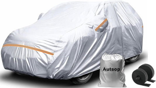 Autsop SUV Car Cover Waterproof All Weather,12-Layer Car Covers for Automobiles Outdoor Heavy Duty Full Exterior Covers for SUV(Up to 175 inch)