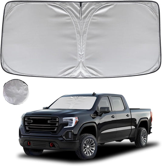 KAYZT Windshield Sun Shade for 2019-2025 2026 GMC Sierra 1500 2500 3500 Foldable Sunshade Front Window Custom Fit Car Accessories