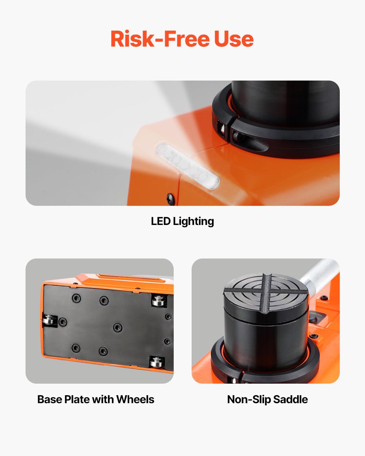 VEVOR Electric Car Jack, 15 Tons /33000 lbs, Adjustable Electric Scissor Jack with High Load Capacity, 12V Dual-Powered Tire Change Replacement with LED Light, Portable Jack kit for Sedan, SUV, Truck