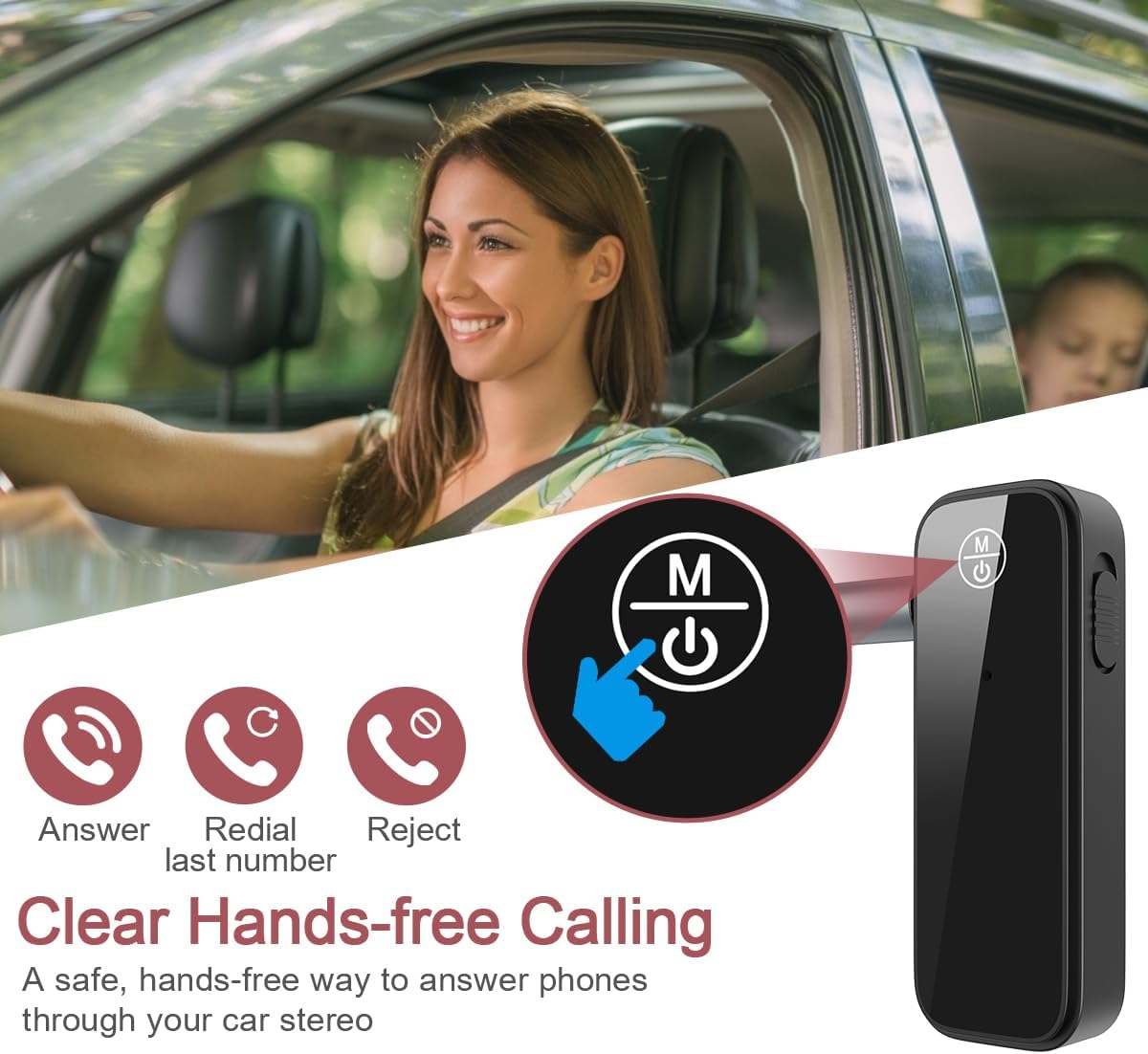 LOFICOPER Bluetooth AUX Adapter for Car, Bluetooth 5.3 Transmitter Receiver, 3.5mm Wireless Audio Receiver with Hands-Free Call, for Car, Home Stereo, Wired Headphones, Speaker, 2 Pack