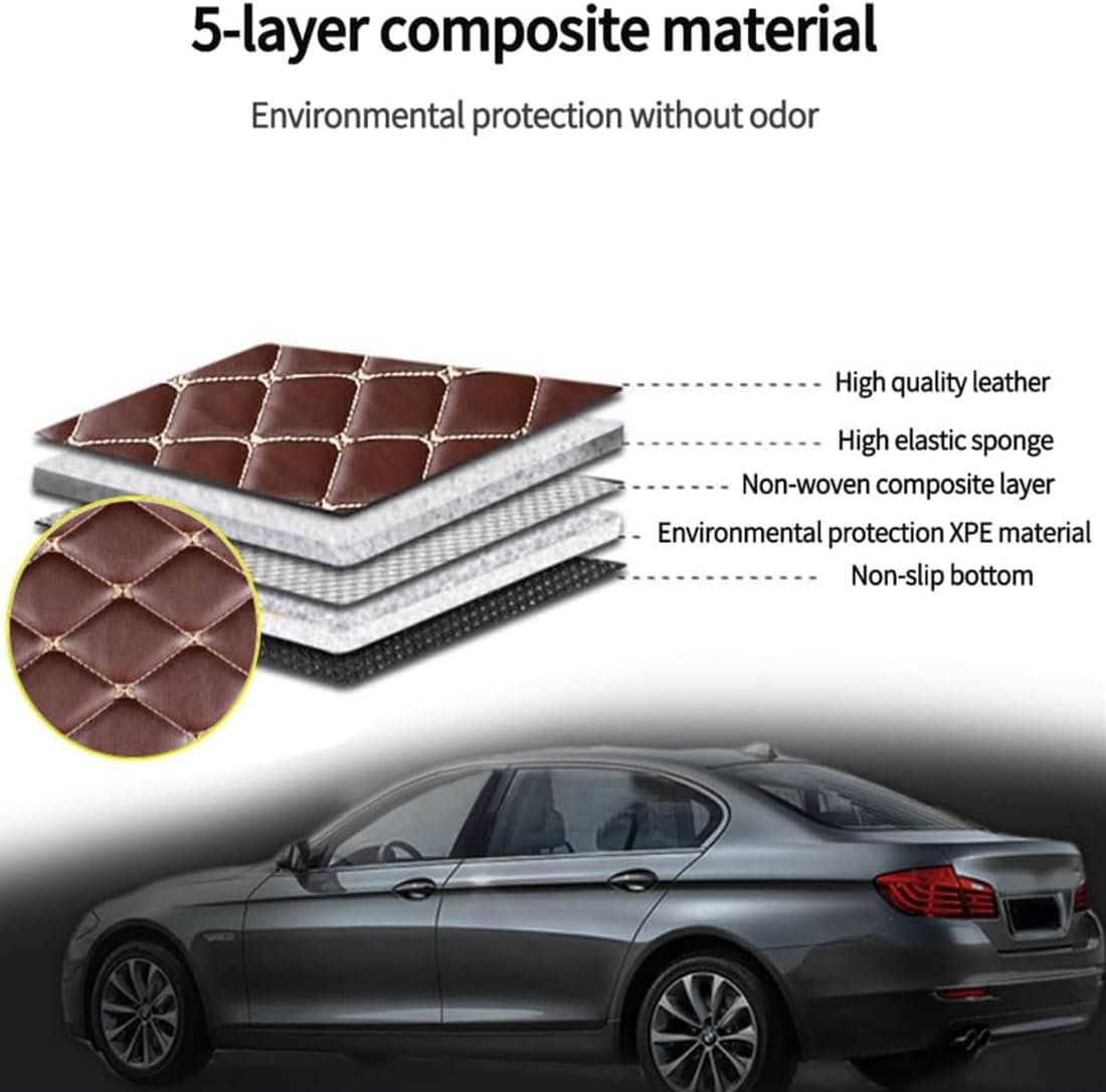 Custom Personalized Floor Mats for Cars，Luxury Full Coverage All Car Floor Mats，Anti-Slip Leather Car Mat Set ，Custom Floor Mats for 99% of Cars, Trucks & SUVs. (Yellow)