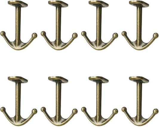Ball Two Prong Ceiling Hook for Closet Top Bathroom Kitchen Cabinet Garage Pack of 8 (Bronze)