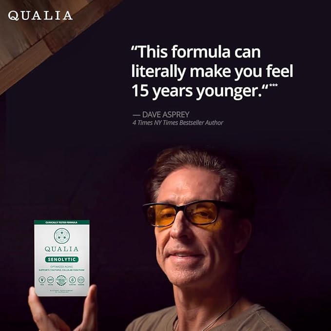 Qualia Senolytic Supplement, Fisetin,Quercetin,Piperlongumin&More,Aging Supplement - Supports Optimal Cell Repair&Rejuvenation,Naturally Eliminate Zombie Cells,1 Month Supply