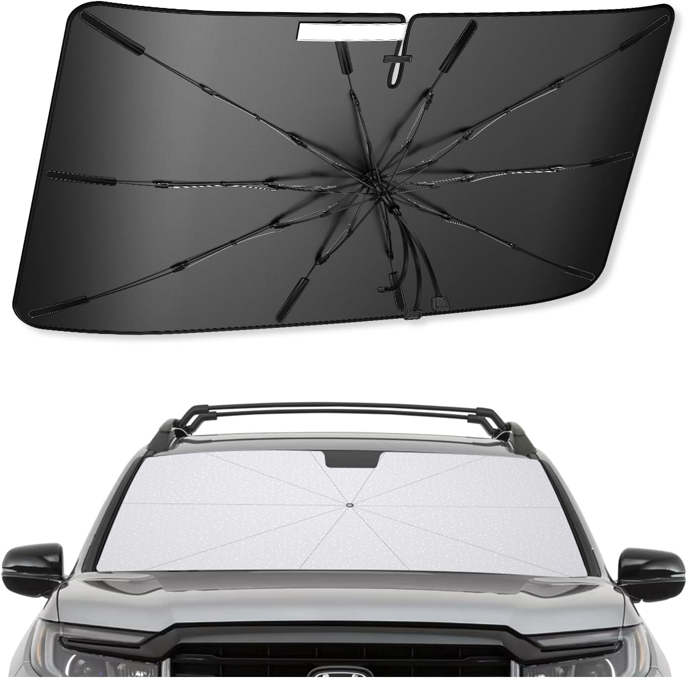 SXCY for 2017-2025 Honda Ridgeline Windshield Umbrella Sunshade [Easier Foldable] for 2025 Honda Ridgeline Accessories 2025 Ridgeline Sunshade Umbrella 2025 Ridgeline Windshield Umbrella Sun Shade