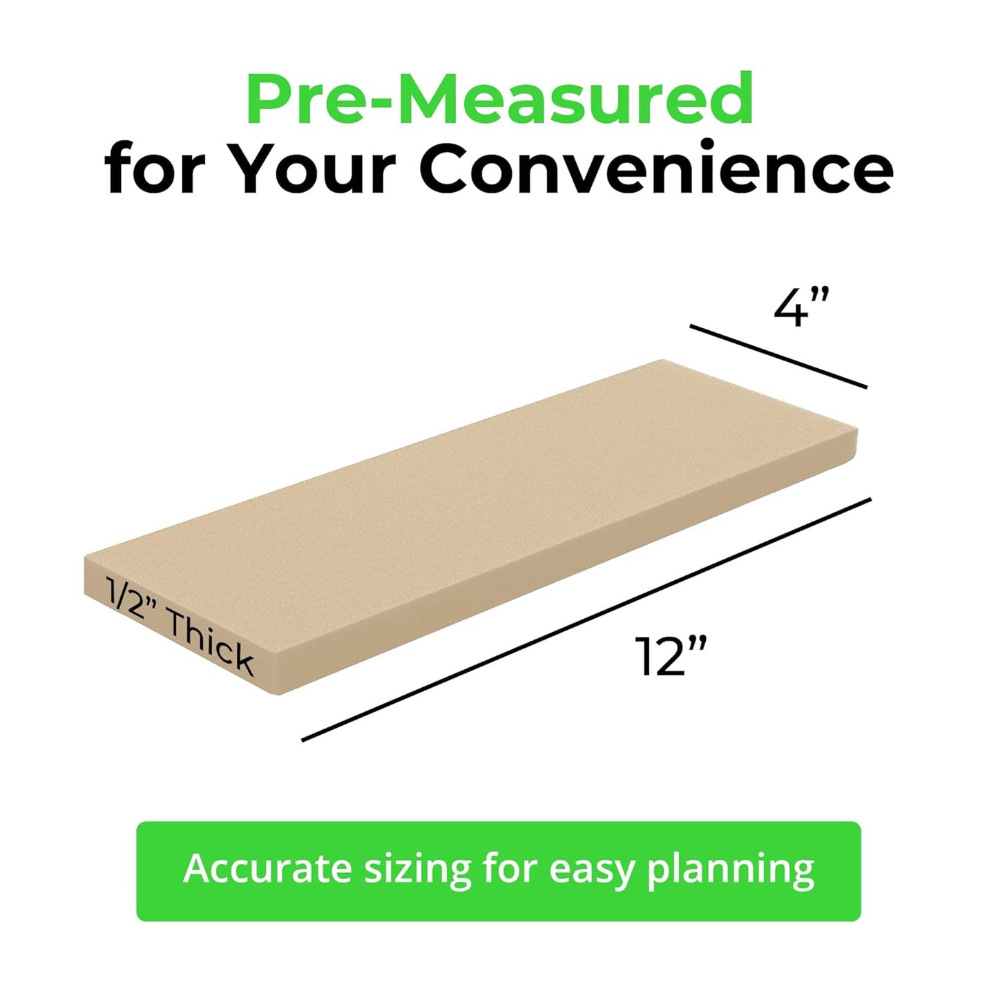 XCEL Foam Rubber Protector Panels – 4 Pack of Versatile Marine Foam Pads – Ideal for Wall Protection, Garage Parking, Car Door & Bumper Padding, Anti Vibration, Insulation, DIY Projects - Cream-Ivory