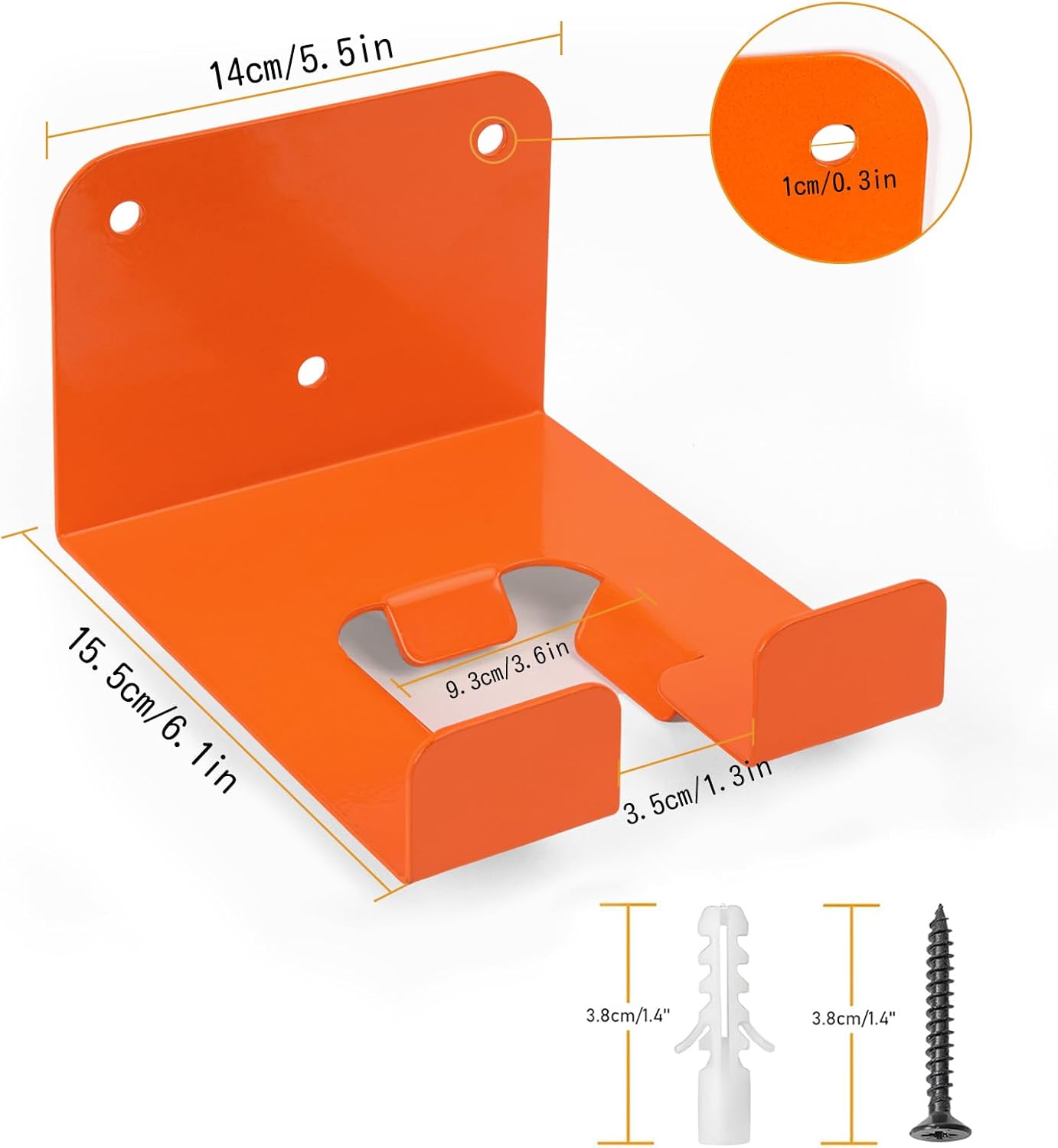 Weedeater Hanger, 1 Pack Weed Eater Hanger for Garage Wall-mounted Organizer Trimmer Rack Storage for Grass Trimmer, Hedge Trimmer, Garage Wall, Garden Tools, Orange