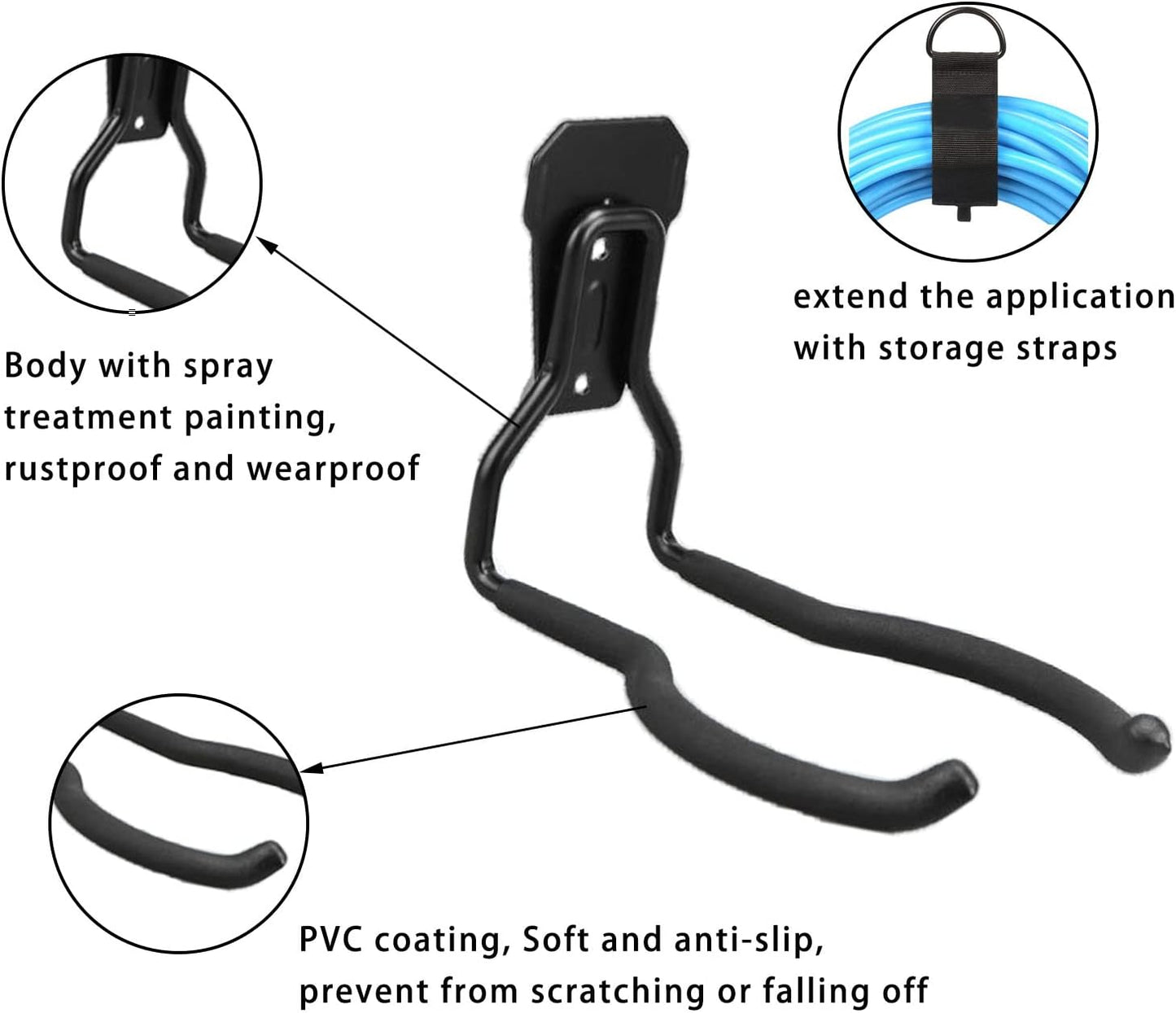 Weedeater Hanger - String Trimmer Hanger, Wall Mounted Power Tool Holder, Utility Hooks for Garage Tool Organizers and Storage (Black-1 P)