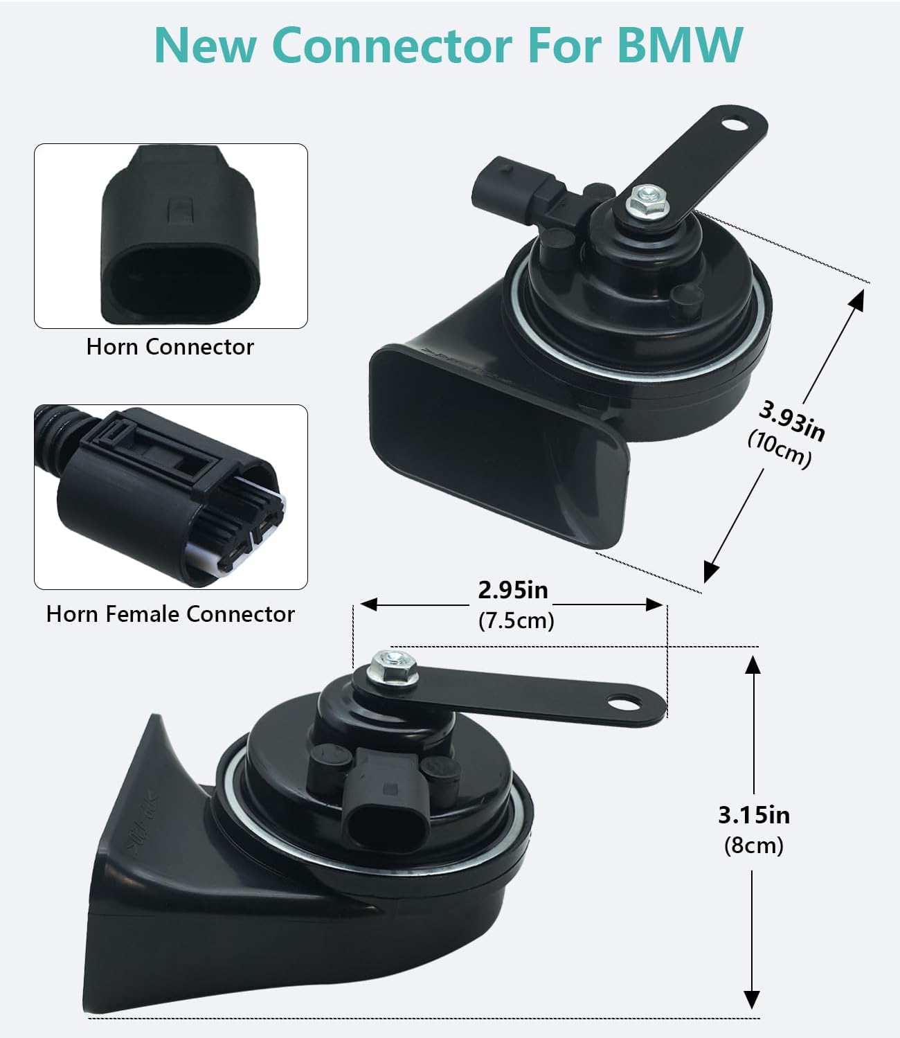 Car Horn Kit for BMW 12V Loud Waterproof Auto Horn, High Low Dual Tone 126 Decibel, Replacement for BMW