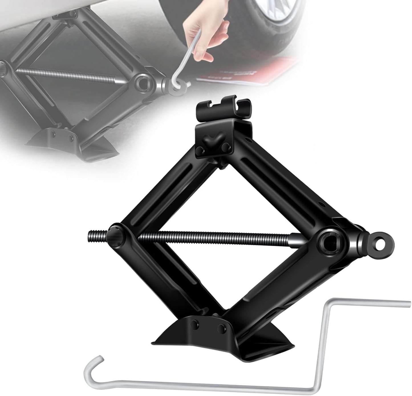 Car Jack Kit,Scissor Jack,Scissor Lift Jack for Car 2 Ton (4409 lbs) Tire Jack Tool Kit Universal Car Emergency Kit with Crank Handle, Heavy Lifting Jack,Portable Tire Changing Kit for Car Truck SUV