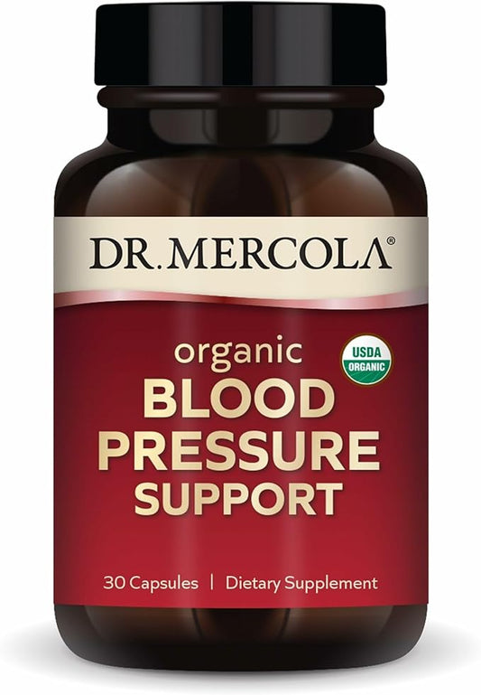 Dr. Mercola Organic Blood Pressure Support - Supports Healthy Circulation - High-Potency Grape Seed Extract - Non-GMO & Soy-Free - 30 Capsules (30 Servings)