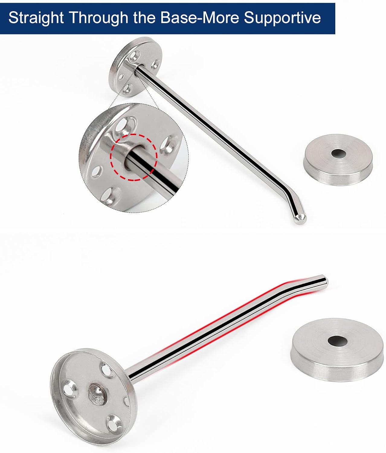 NearMoon Coat Hooks, Wall Hooks for Hanging Hat Hurse Robe, 304 Stainless Steel Heavy Duty Towel Hangers for Bathroom Livingroom Hotel Kitchen Garage, 6 Pack (8 Inch, Brushed Nickel)