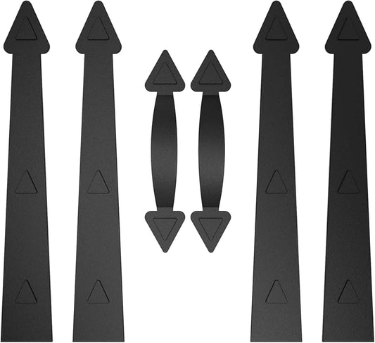 ZEKOO Garage Door Magnetic Decorative Hardware Kit Garage Door Magnets Accents Faux Hinges and Handle Garage Door Decoration Curb Appeal Set of 6, Black