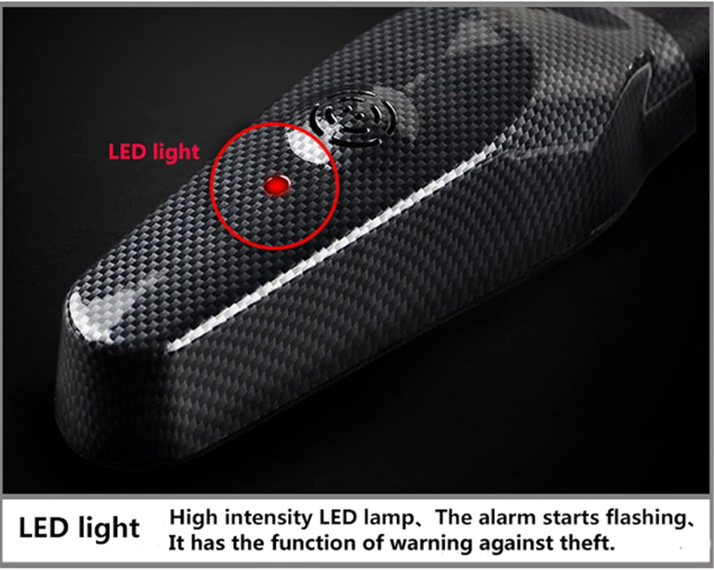 Amorin Steering Wheel Lock with Alarm and Light, Car Security Products Anti-Theft Device, Heavy Duty Car Theft Prevention Lock Bar for Car SUV Black + Silver