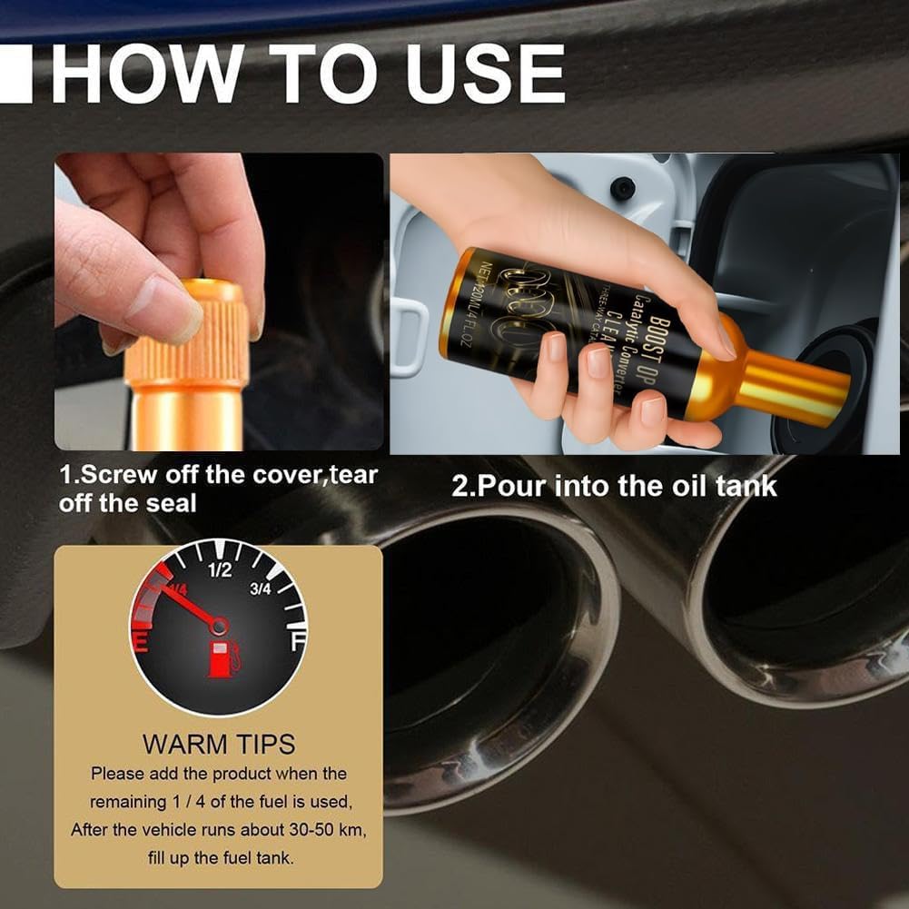 Catalytic Cleaner, Boost Up Catalytic, Boost Up Catalytic Converter Cleaner Auto Parts EngineFuel and Exhaust Pipe Cleaners,Fuel System Treatment Oil for Gas and Diesel Car (1PCS)