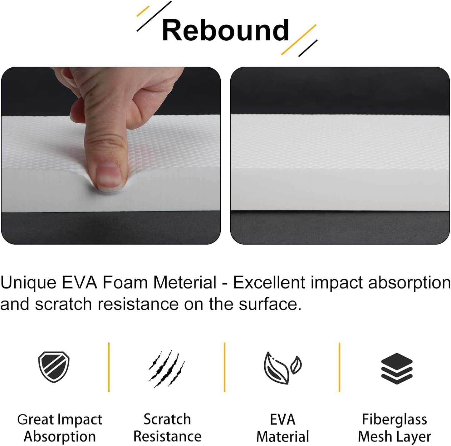 Garage Wall Protector 6 Pack Car Door Corner Edge Waterproof Bumper Guard Protector High Density Self Adhesive EVA Foam Pad for Parking Vehicle 11.8" x 3.9" x 0.8"