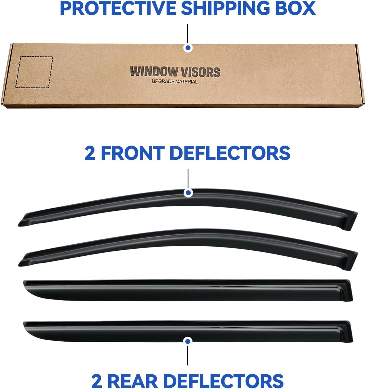 Window Visors Rain Guards for 2005 2006 2007 2008 2009 2010 Honda Odyssey, Out-Channel Window Vent Wind Deflectors Visors Shades for 05 06 07 08 09 10 Odyssey