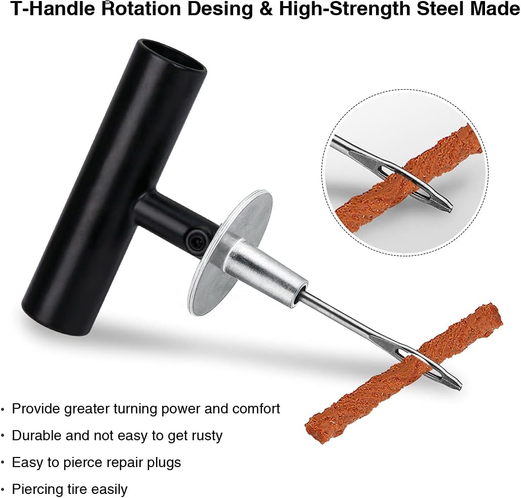 Tire Repair Kit, 102 Pcs Heavy Duty Tire Plug Kit for Car, Universal Tire Patch kit to Fix Punctures and Plug Flats, tire Repair Plugs Truck, RV, ATV, Tractor, Trailer