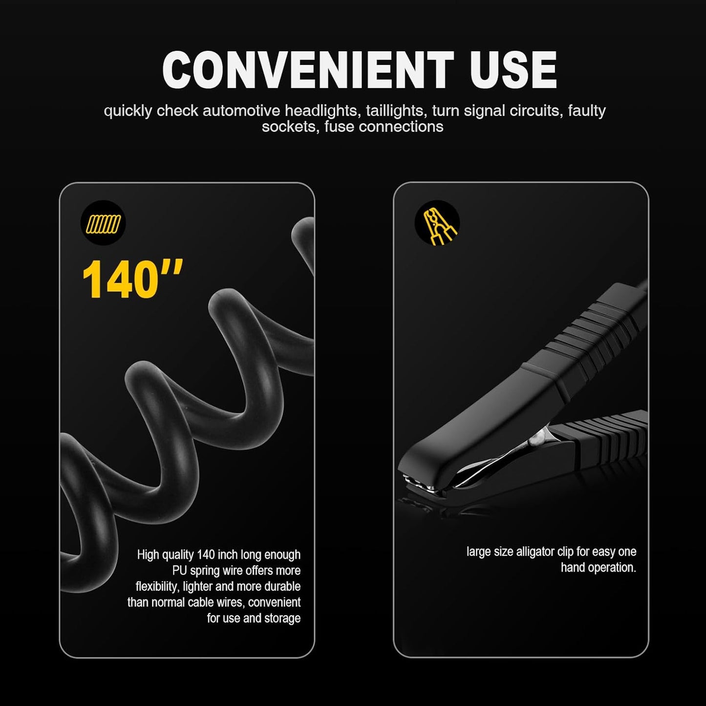 Upgraded 3-72V LED Digital Automotive Circuit Tester, DC Voltage Test Light with Voltmeter & Polarity Indicator Light, Vehicle Circuits Low Voltage Light Tester Pen with Sharp Stainless Probe